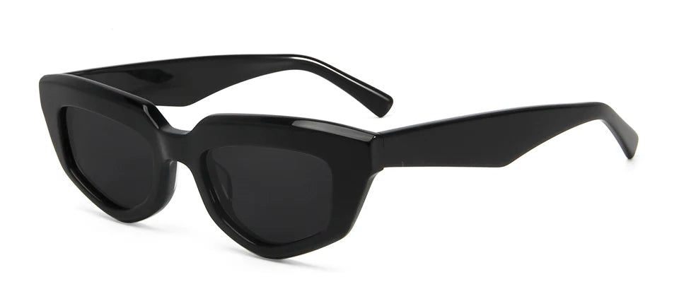 Esnbie Women's Full Rim Oval Brow Line Acetate Sunglasses 230151