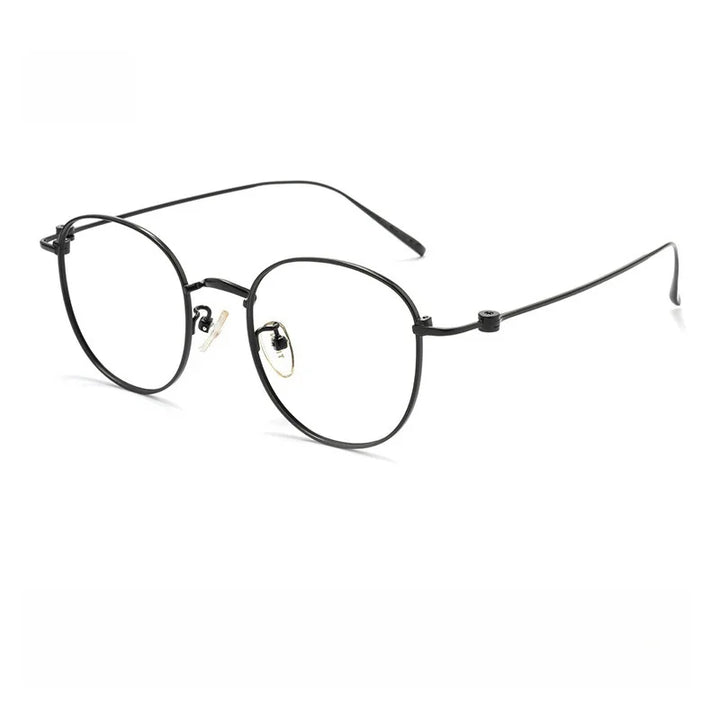 Yimaruili Unisex Full Rim Flat Top Round Titanium Eyeglasses 90237