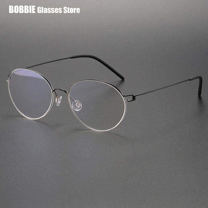 Bobbie Women's Semi Rim Oval Round Screwless Titanium Eyeglasses 434317