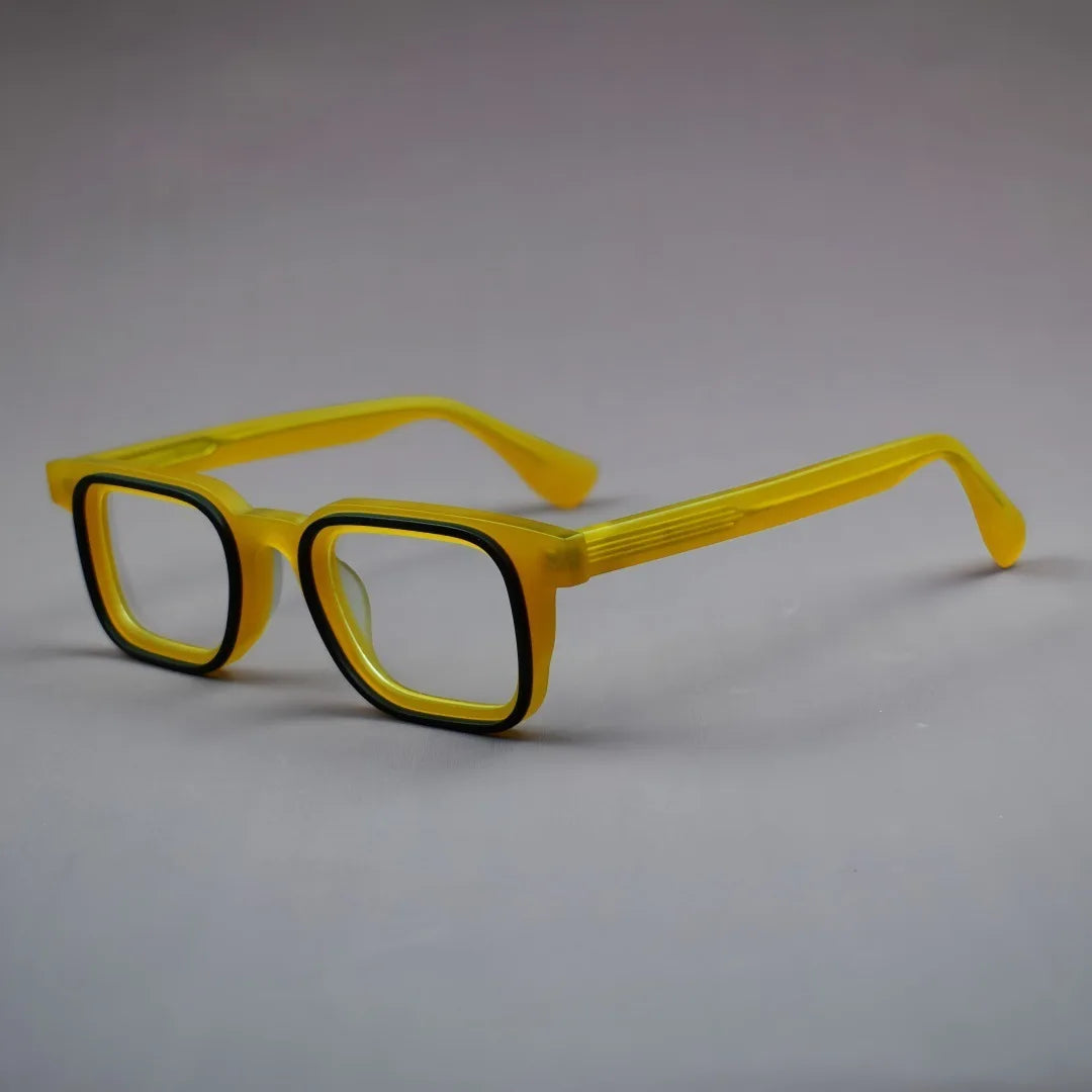 Hewei Unisex Full Rim Square Frosted Acetate Eyeglasses 92295