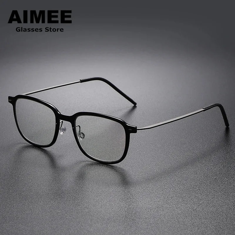 Aimee Women's Full Rim Square Titanium Acetate Eyeglasses 26510