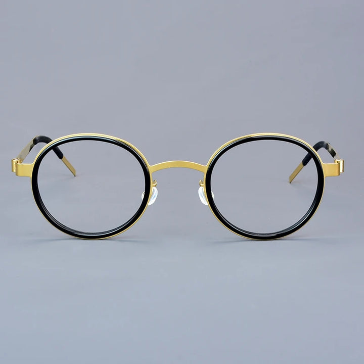 Bobbie Unisex Full Rim Round Titanium Eyeglasses 1011