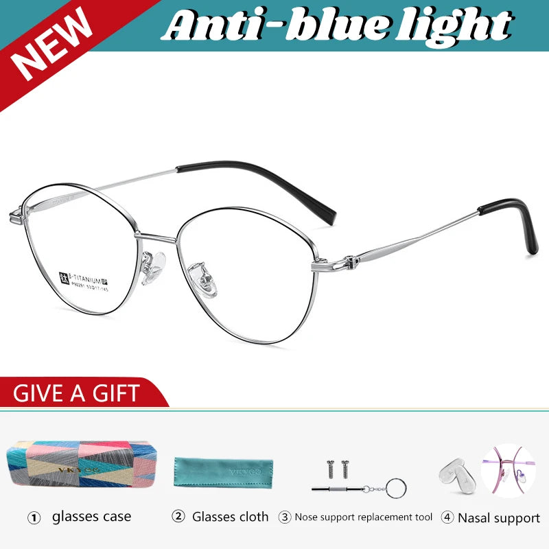 Vicky Unisex Full Rim Oval Eye Titanium Reading Glasses 690291