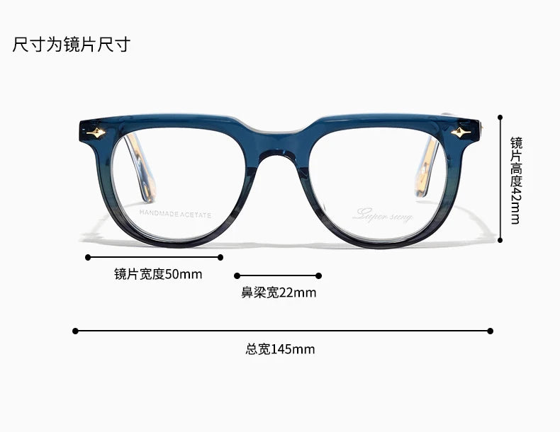 Nobler Unisex Full Rim Flat Top Square Acetate Eyeglasses 51094
