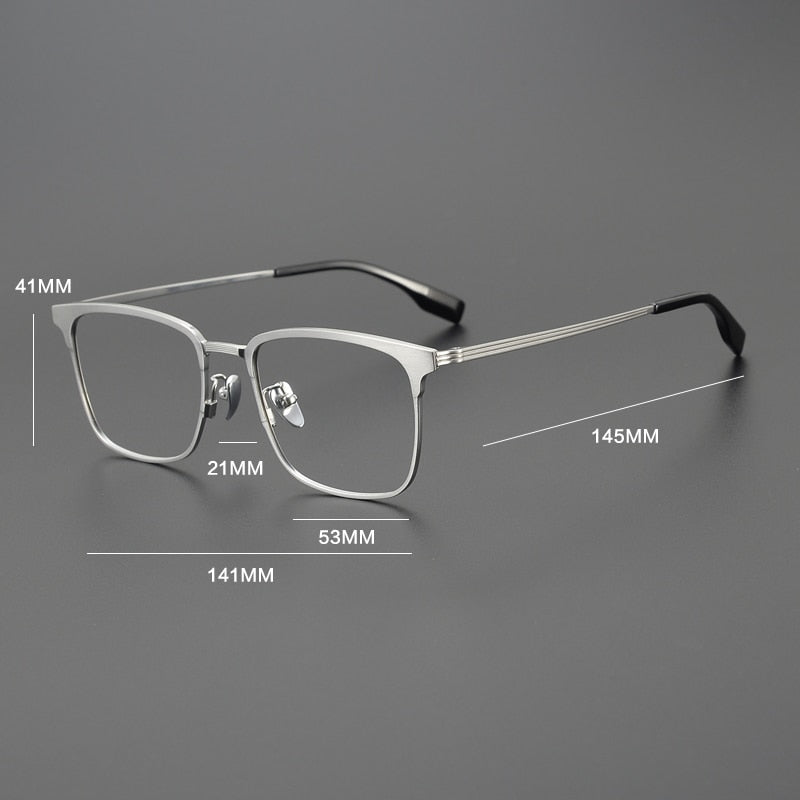 Gatenac Unisex Full Rim Square Acetate Titanium Eyeglasses Gxyj1066 Full Rim Gatenac   