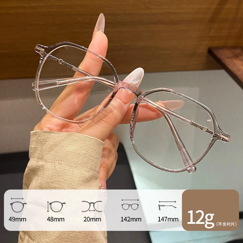 Yimaruili Unisex Full Rim Polygonal Tr 90 Alloy Eyeglasses 210499