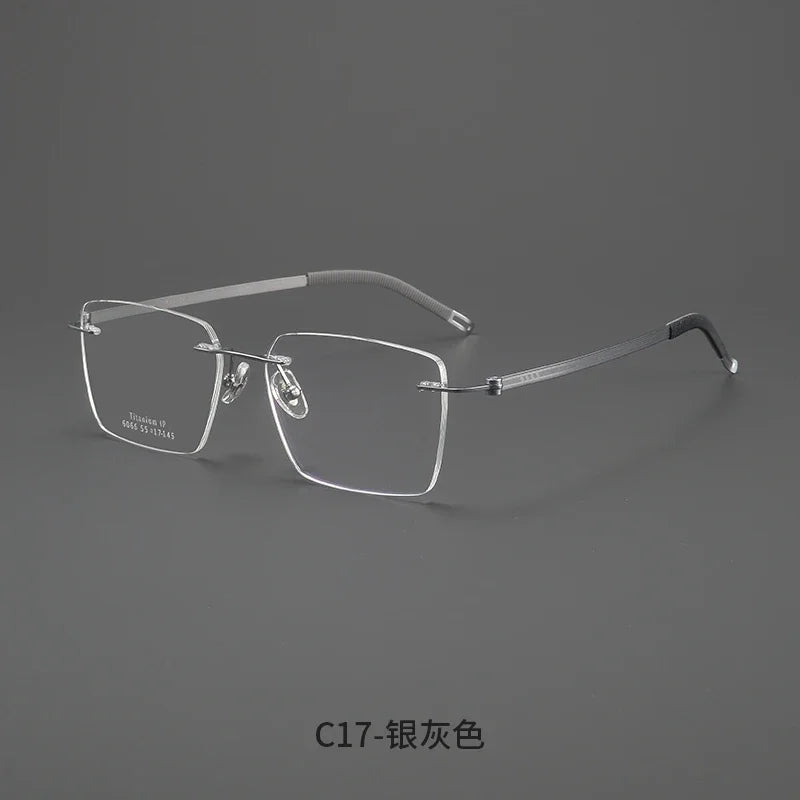 Bclear Men Rimless Square Titanium Eyeglasses MY-6066