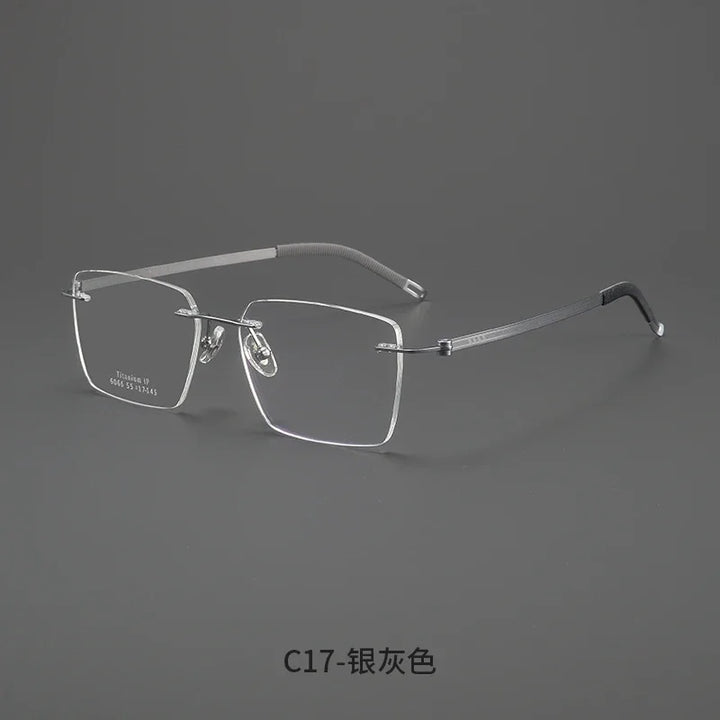 Bclear Men Rimless Square Titanium Eyeglasses MY-6066