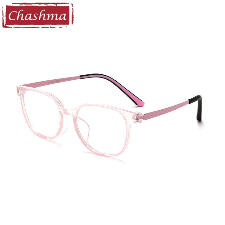 Chashma Ottica Unisex Youth's Full Rim Square Tr 90 Titanium Eyeglasses 99905 Full Rim Chashma Ottica Pink  