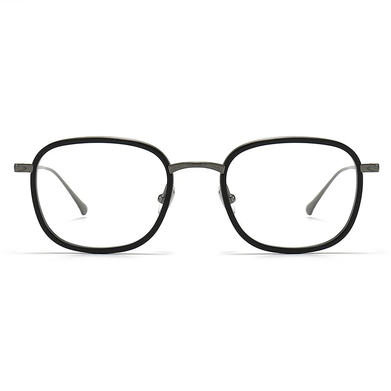 Black Mask Unisex Full Rim Square Titanium Eyeglasses 9014-2 Full Rim Black Mask   