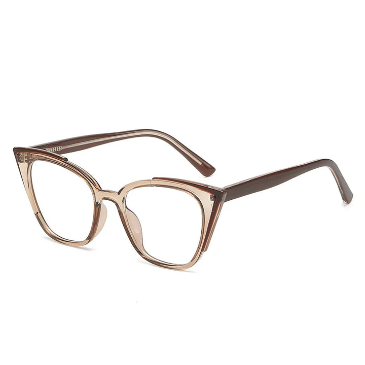 Zirosat Women's Full Rim Square Cat Eye Tr 90 Alloy Eyeglasses 70244