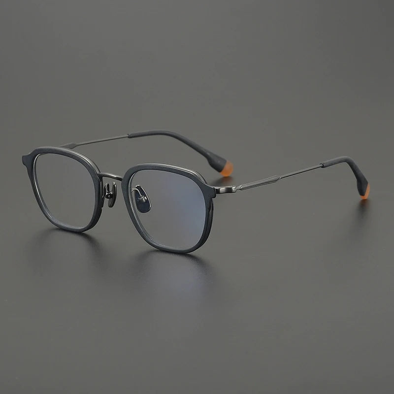 Gatenac Unisex Full Rim Square Acetate Titanium Eyeglasses Gxyj2805