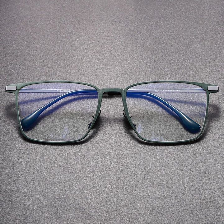 Hdcrafter Unisex Full Rim Square Titanium Eyeglasses 20247 Full Rim Hdcrafter Eyeglasses   