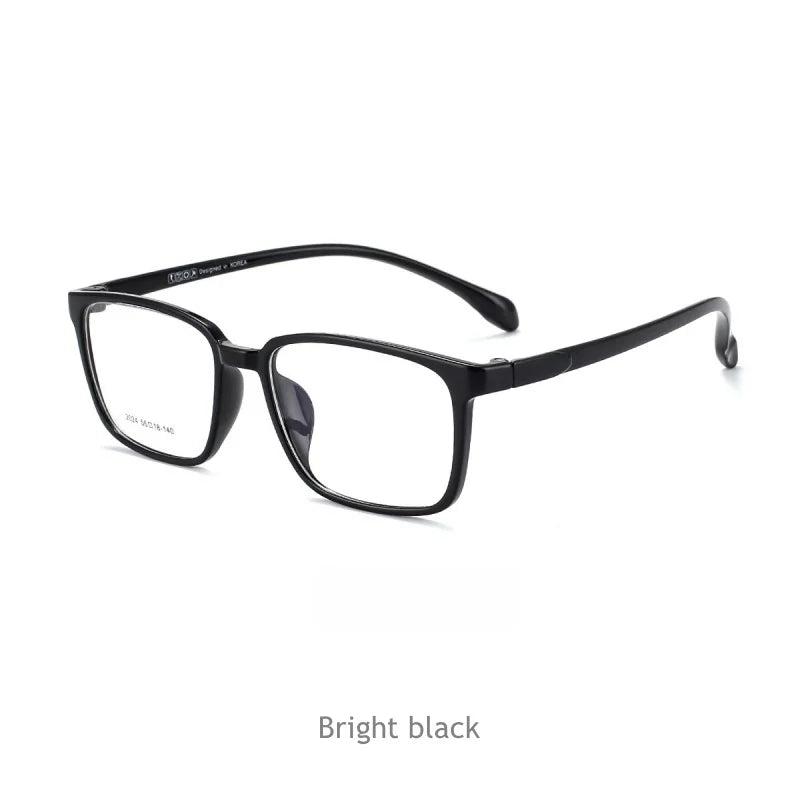 KatKani Men's Full Rim Square Tr 90 Eyeglasses 2024 Full Rim KatKani Eyeglasses Bright black  