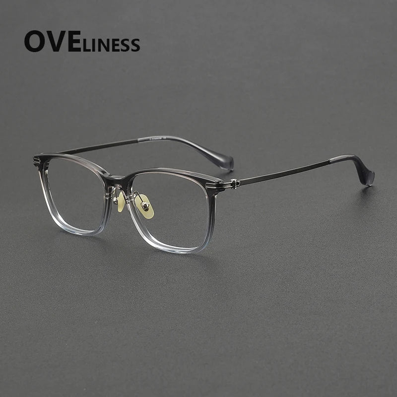 Oveliness Unisex Full Rim Square Titanium Acetate Eyeglasses 390012
