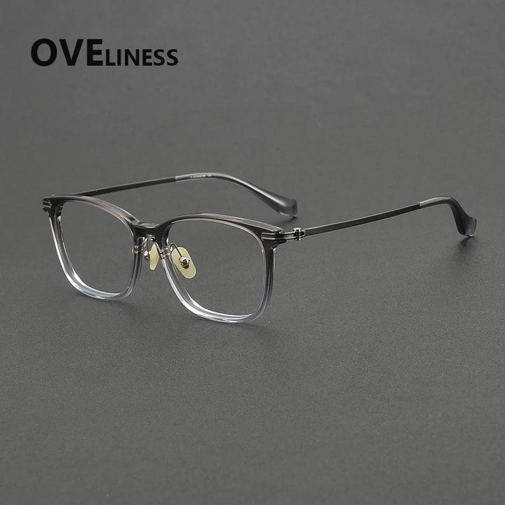 Oveliness Unisex Full Rim Square Titanium Acetate Eyeglasses 390012