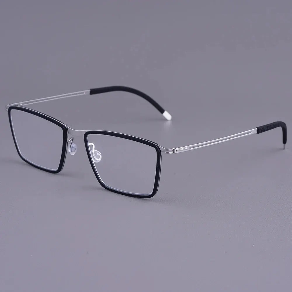 Bobbie 410974 Women’s Screwless Acetate Full Rim Square Titanium Frames FuzWeb
