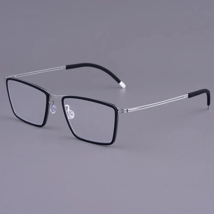 Bobbie 410974 Women’s Screwless Acetate Full Rim Square Titanium Frames FuzWeb