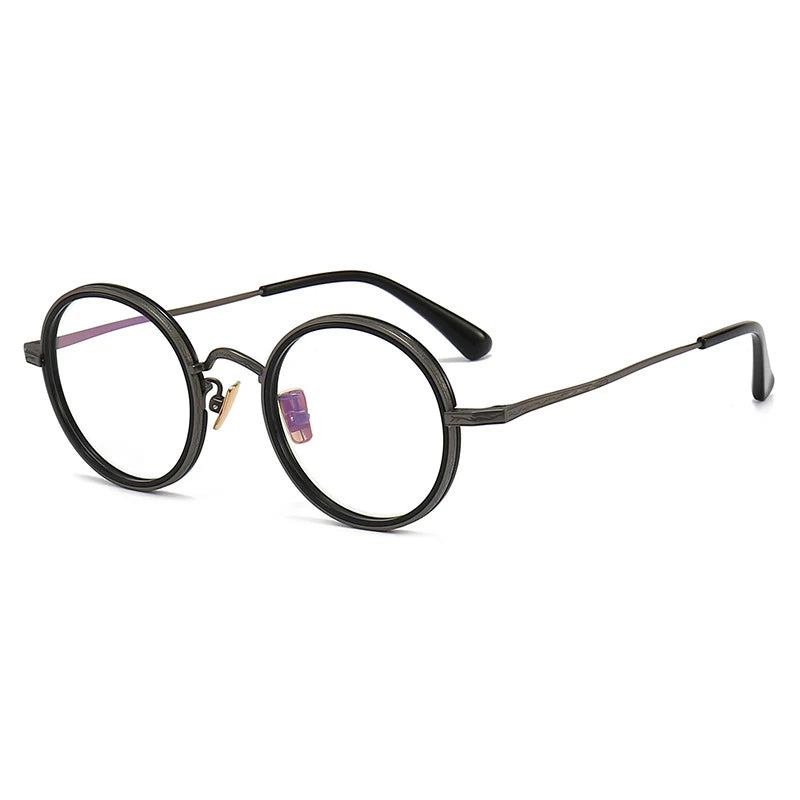 Hewei Unisex Full Rim Round Titanium Acetate Eyeglasses 3071 Full Rim Hewei C1  