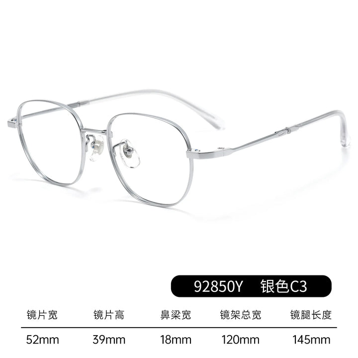Bclear Unisex Full Rim Round Titanium Eyeglasses BSF-92850Y