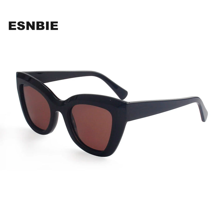 Esnbie Women's Full Rim Square Cat Eye Acetate Sunglasses 240991
