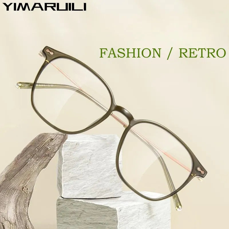Yimaruili Unisex Full Rim Square Tr 90 Alloy Eyeglasses Tj1433 Full Rim Yimaruili Eyeglasses   