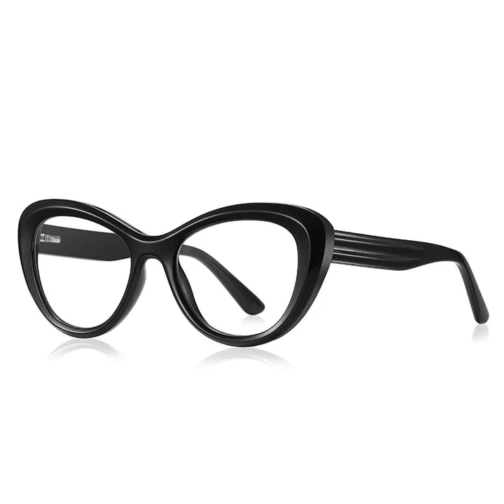 CCspace Women's Full Rim Cat Eye Plastic Eyeglasses 57389 Full Rim CCspace Black  