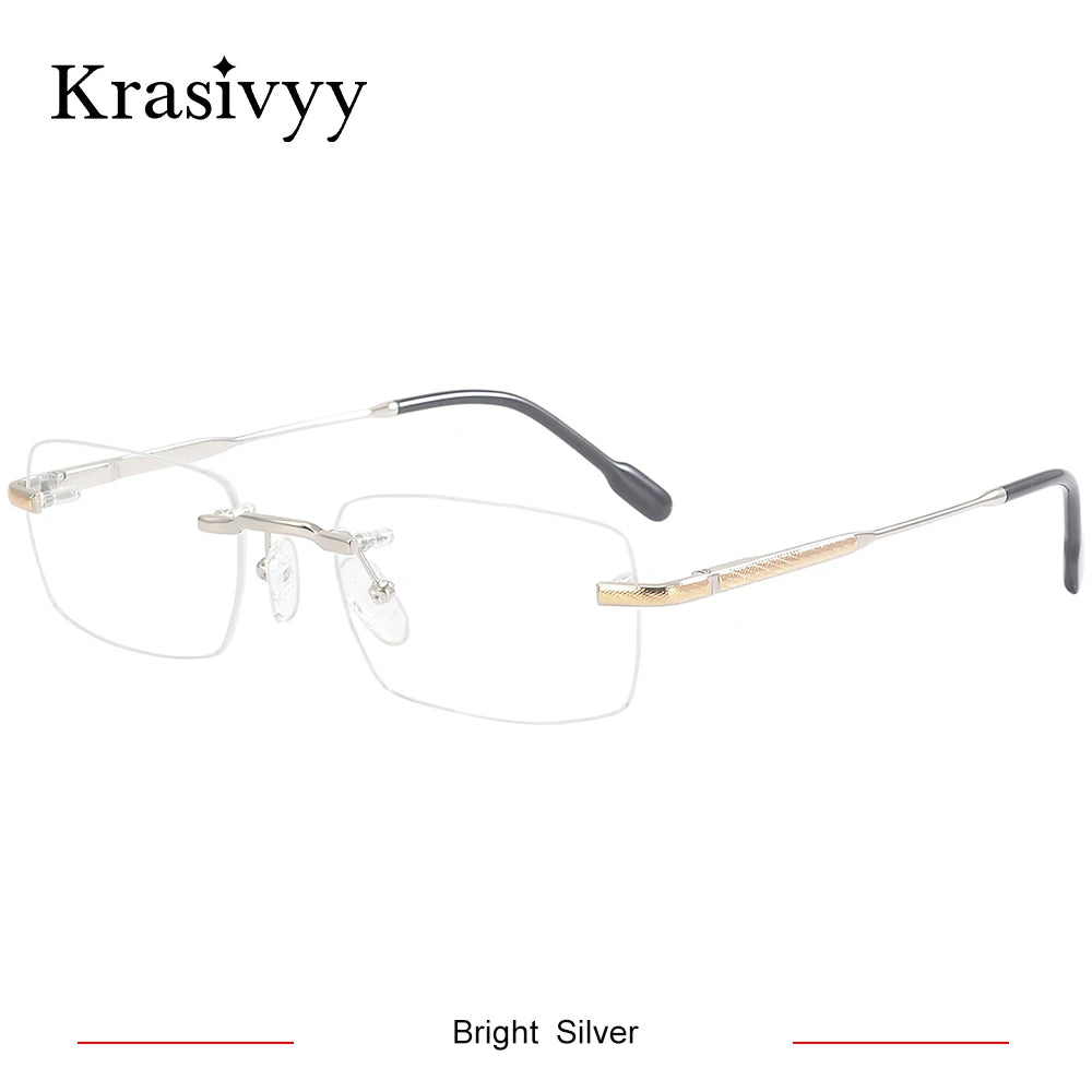 Krasivyy Women's Rimless Square Titanium Eyeglasses 650028