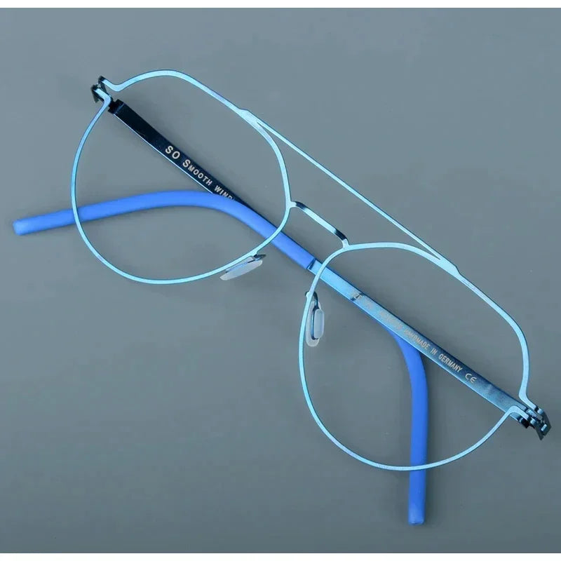 Bobbie Unisex Full Rim Oval Double Bridge Steel Eyeglasses 571448