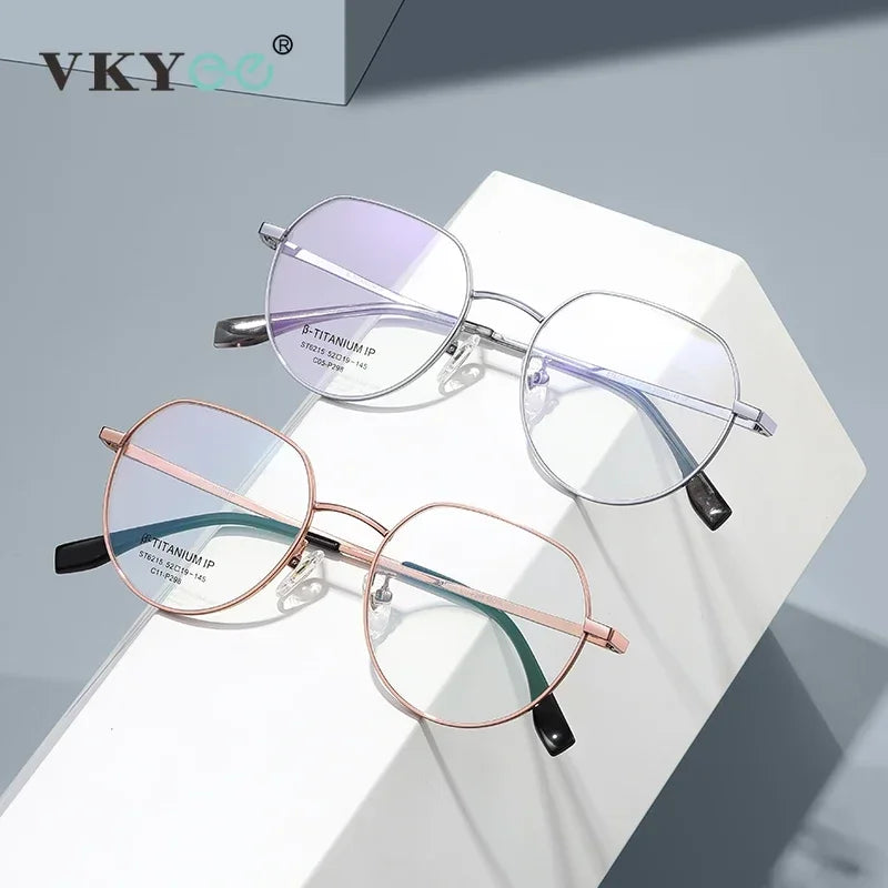 Vicky Unisex Full Rim Round Titanium Reading Glasses St6215 Reading Glasses Vicky   