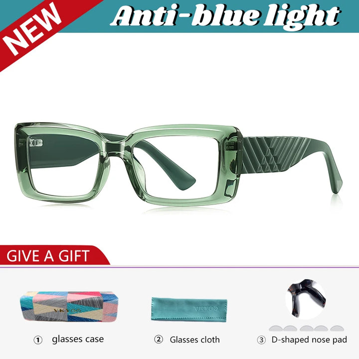 Vicky Women's Full Rim Rectangle Tr 90 Titanium Eyeglasses Unisex 512247