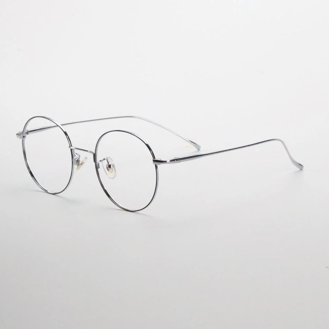 Yimaruili Unisex Full Rim Round Pure Titanium Eyeglasses 177575 — view 5 | Yimaruili at FuzWeb