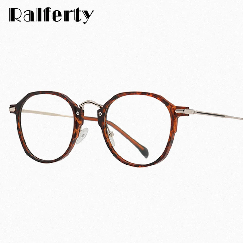 Ralferty Women's Full Rim Polygon Tr 90 Titanium Eyeglasses R847 Full Rim Ralferty   