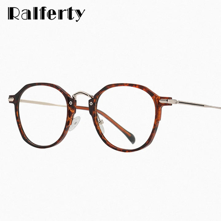 Ralferty Women's Full Rim Polygon Tr 90 Titanium Eyeglasses R847 Full Rim Ralferty   