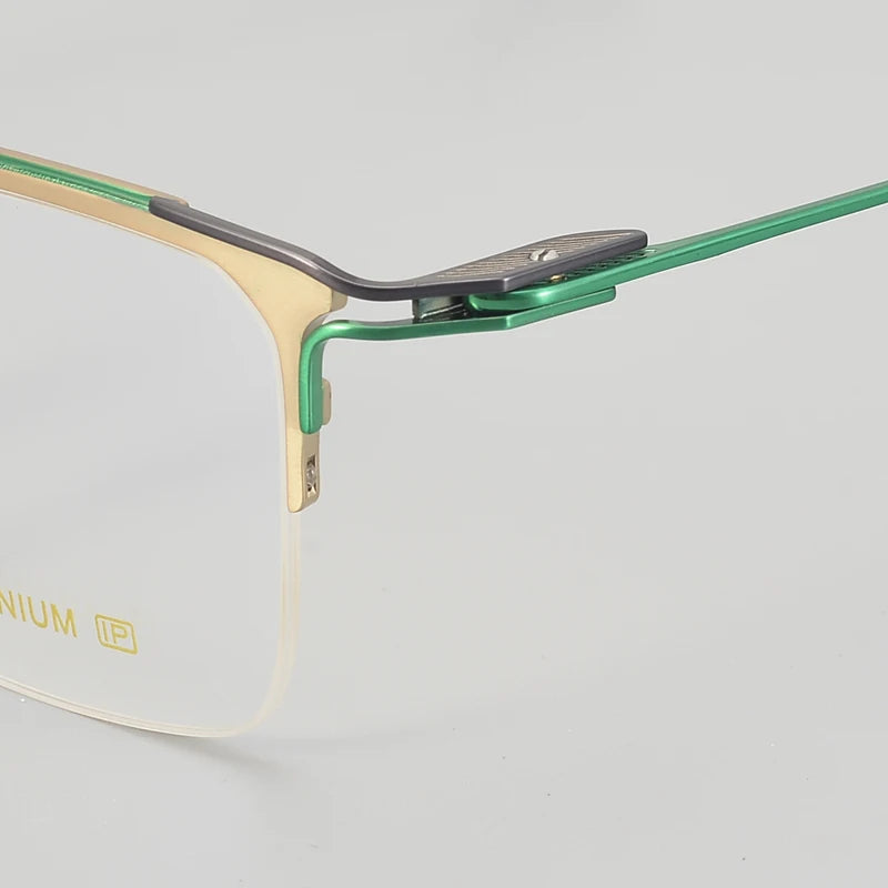 Muzz NINE men's semi rim pure titanium prescription eyeglasses — view 8
