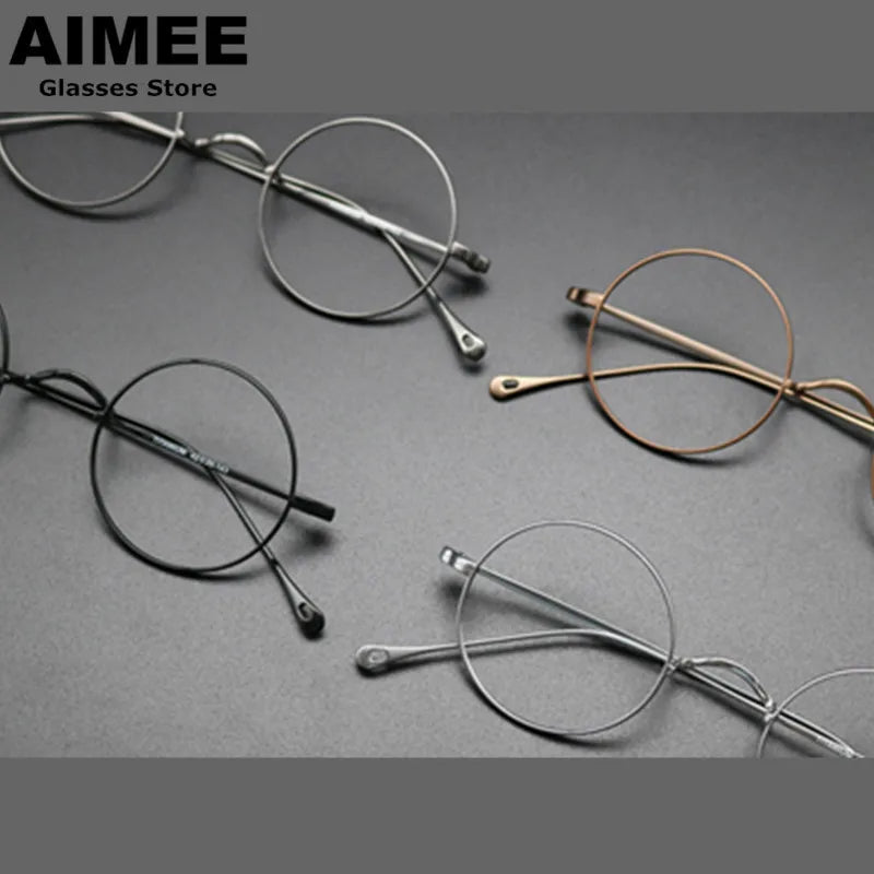 Aimee Unisex Full Rim Small Round Titanium Eyeglasses 11136 Full Rim Aimee   