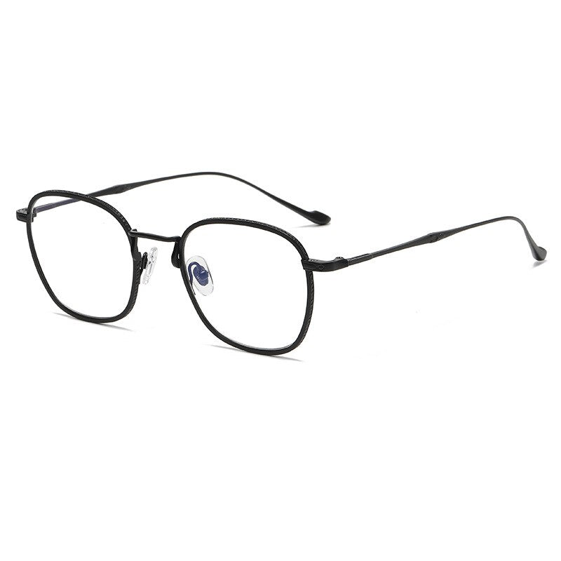 Gatenac Unisex Full Rim Square Titanium Eyeglasses Gxyj1018 Full Rim Gatenac Black  
