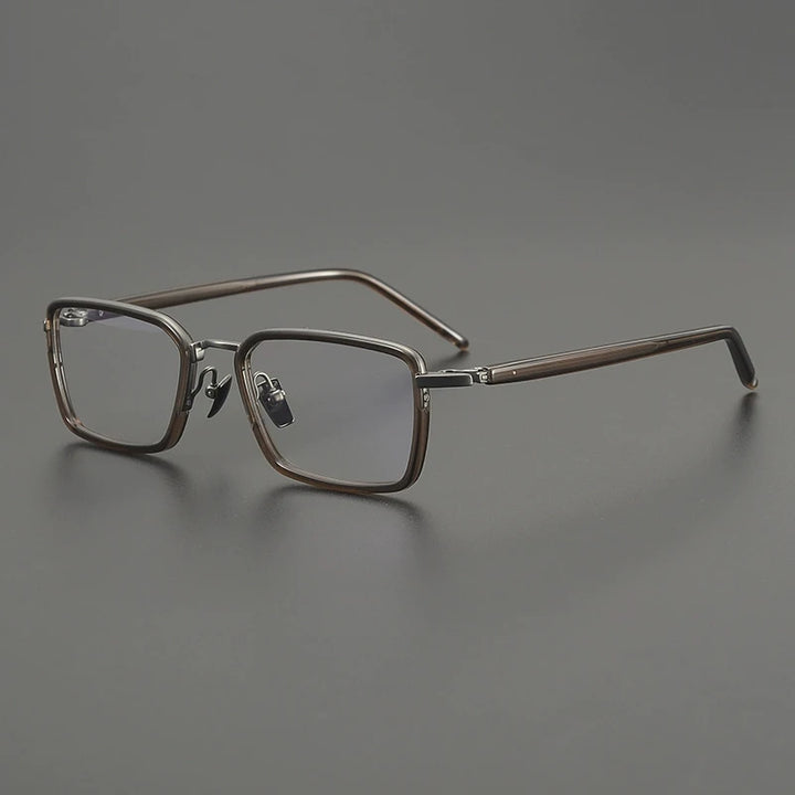 Gatenac Unisex Full Rim Big Square Titanium Acetate Eyeglasses G2172