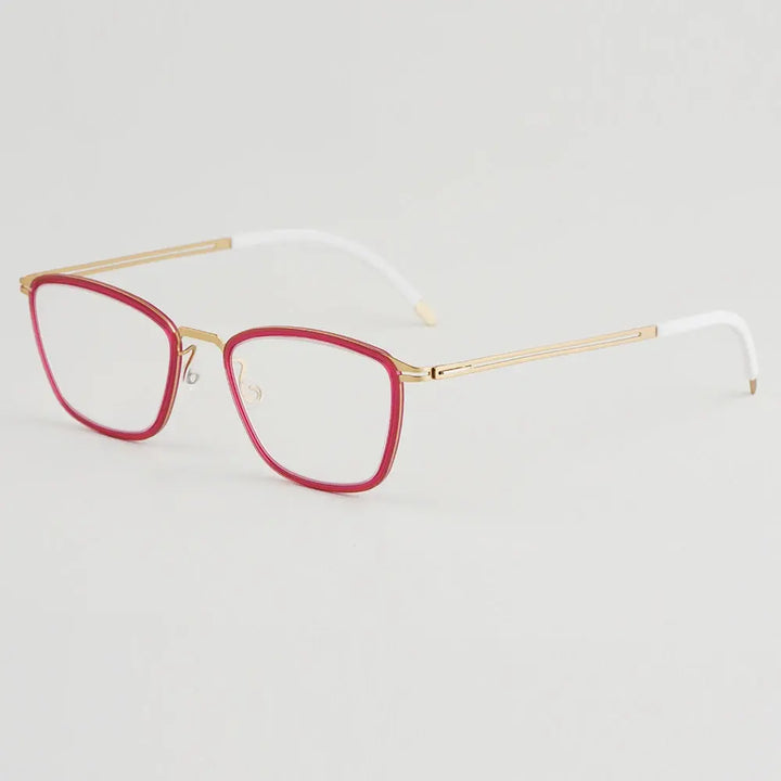 Bobbie 467652 Women’s Screwless Full Rim Square Titanium Frames FuzWeb