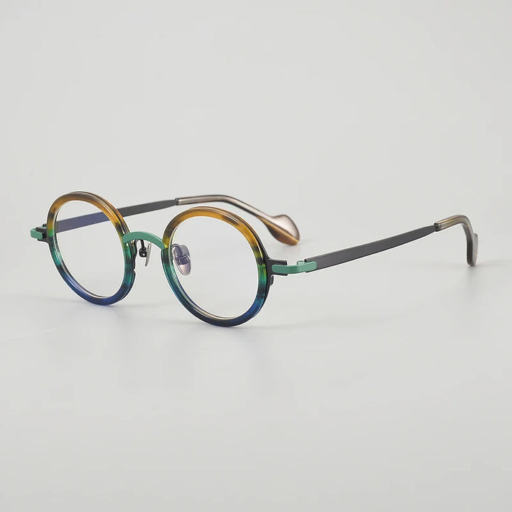 Muzz Unisex Full Rim Round Acetate Titanium Eyeglasses 817402