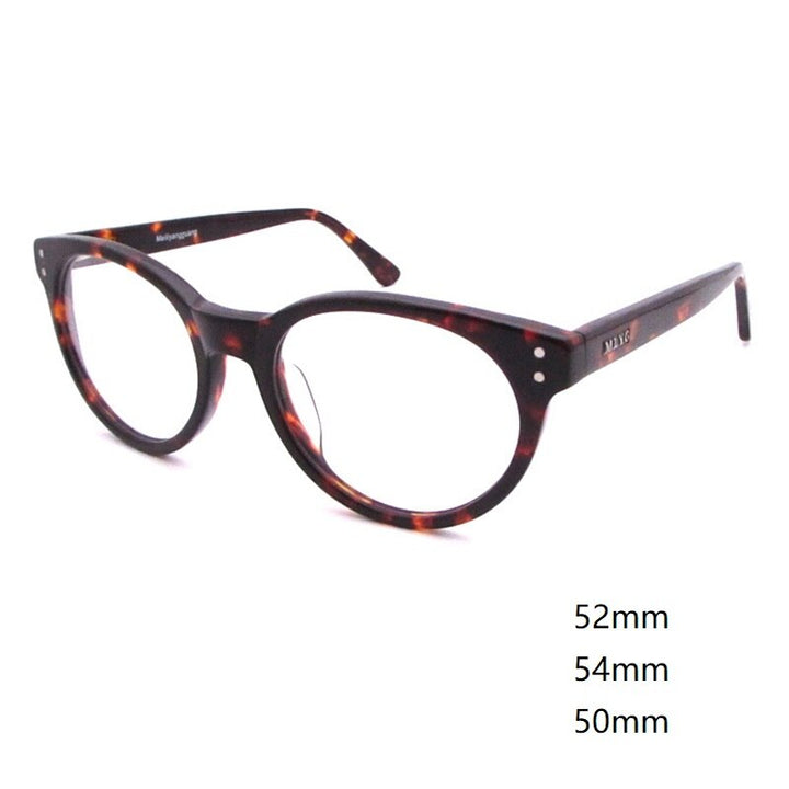 Cubojue Unisex Full Rim Oval Acetate Myopic Reading Glasses 8987m Reading Glasses Cubojue no function lens 0 50mm 