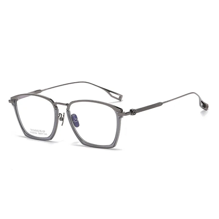 Aimee Unisex Full Rim Square Titanium Acetate Eyeglasses 21015 Full Rim Aimee Gun  