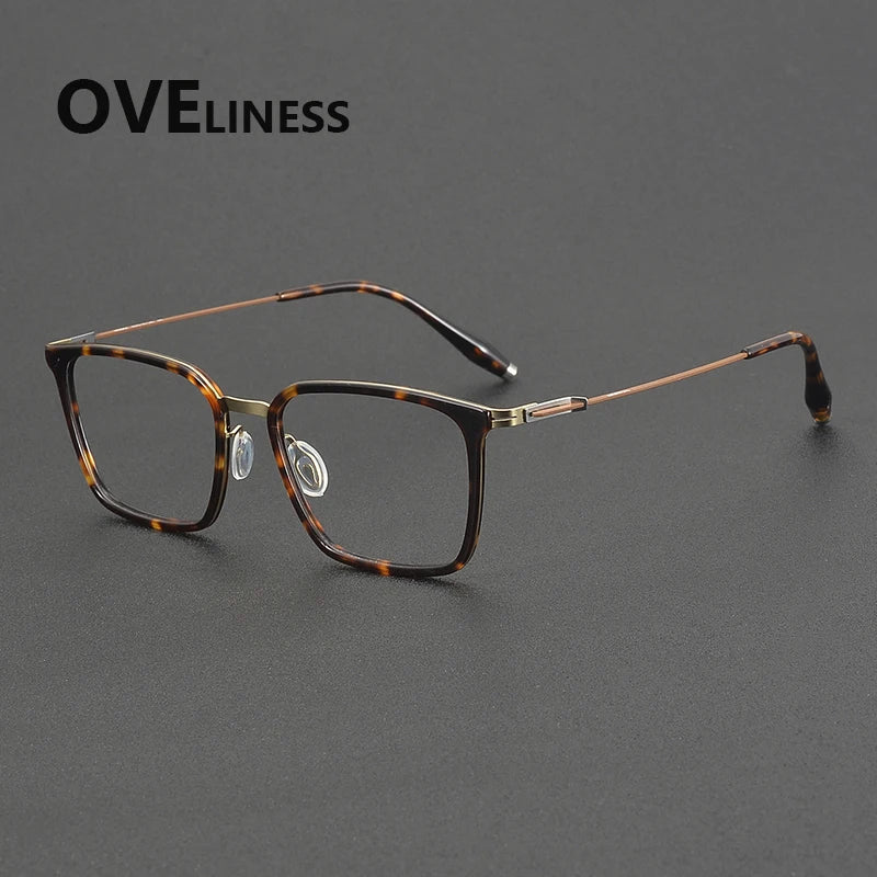 Oveliness Unisex Full Rim Square Titanium Acetate Eyeglasses 22504
