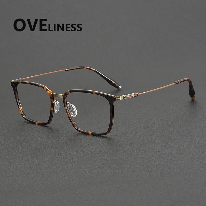 Oveliness Unisex Full Rim Square Titanium Acetate Eyeglasses 22504