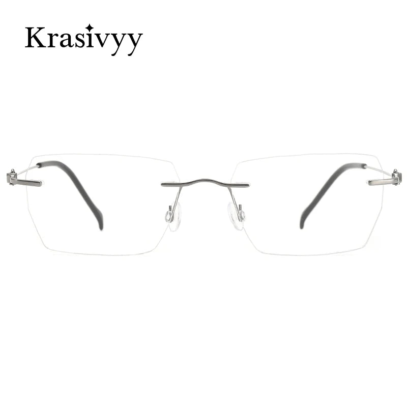 Krasivyy Women's Rimless Square Screwless Titanium Eyeglasses 5448 Rimless Krasivyy   