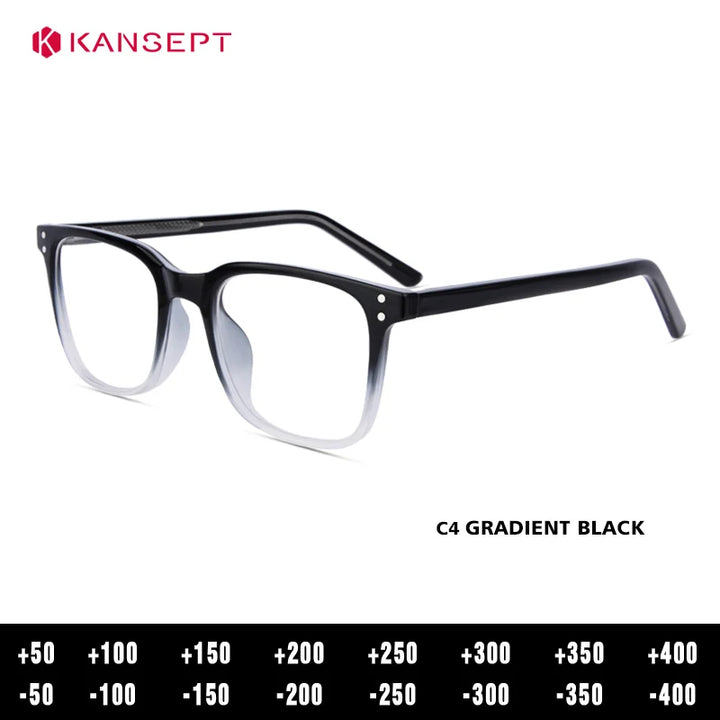Kansept Unisex Full Rim Square Tr 90 Alloy Reading Glasses 25007