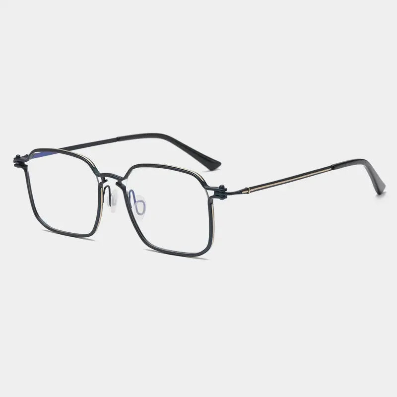 Gatenac Unisex Full Rim Big Square Titanium Eyeglasses 725870 FuzWeb