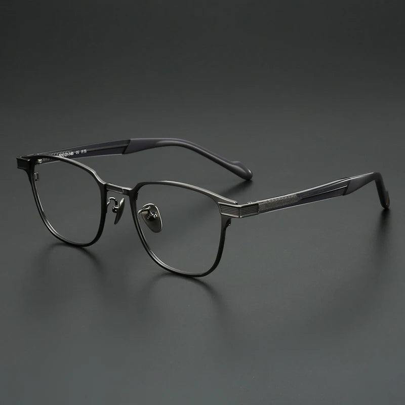 Muzz 0073 men's square IP titanium prescription eyeglasses — view 5