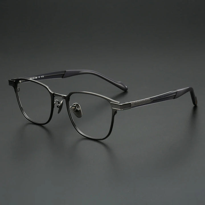 Muzz 0073 men's square IP titanium prescription eyeglasses — view 5