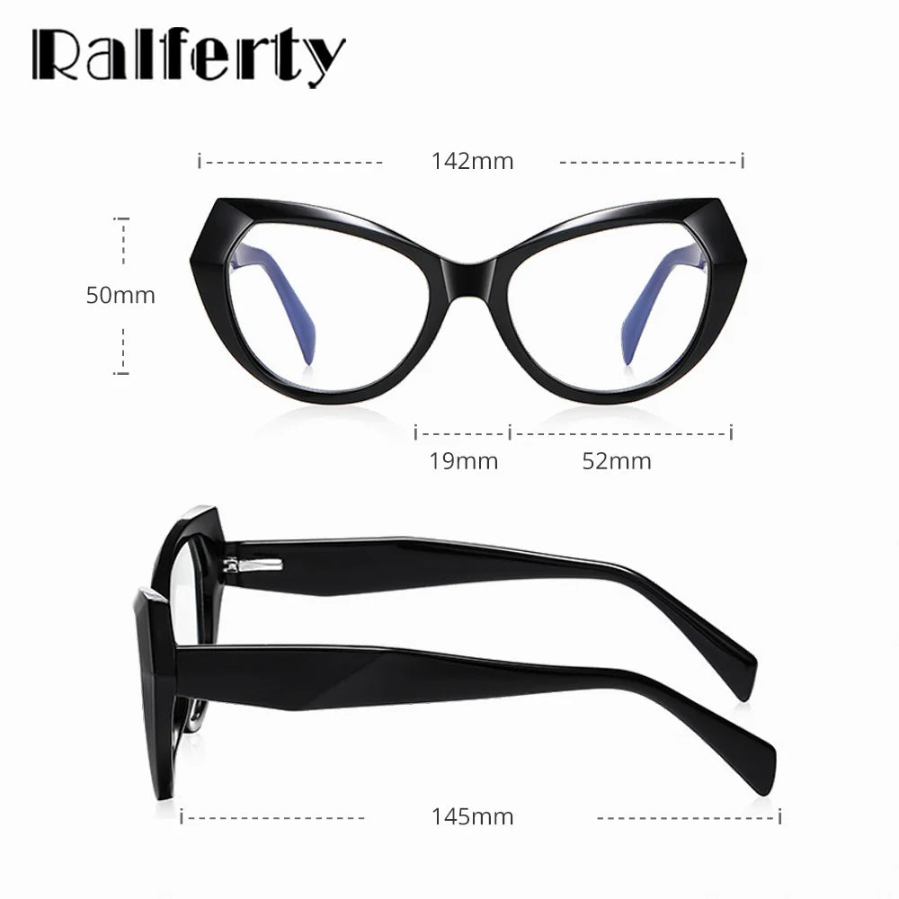 Ralferty Women's Full Rim Cat Eye Tr  90 Titanium Eyeglasses 2025 82163